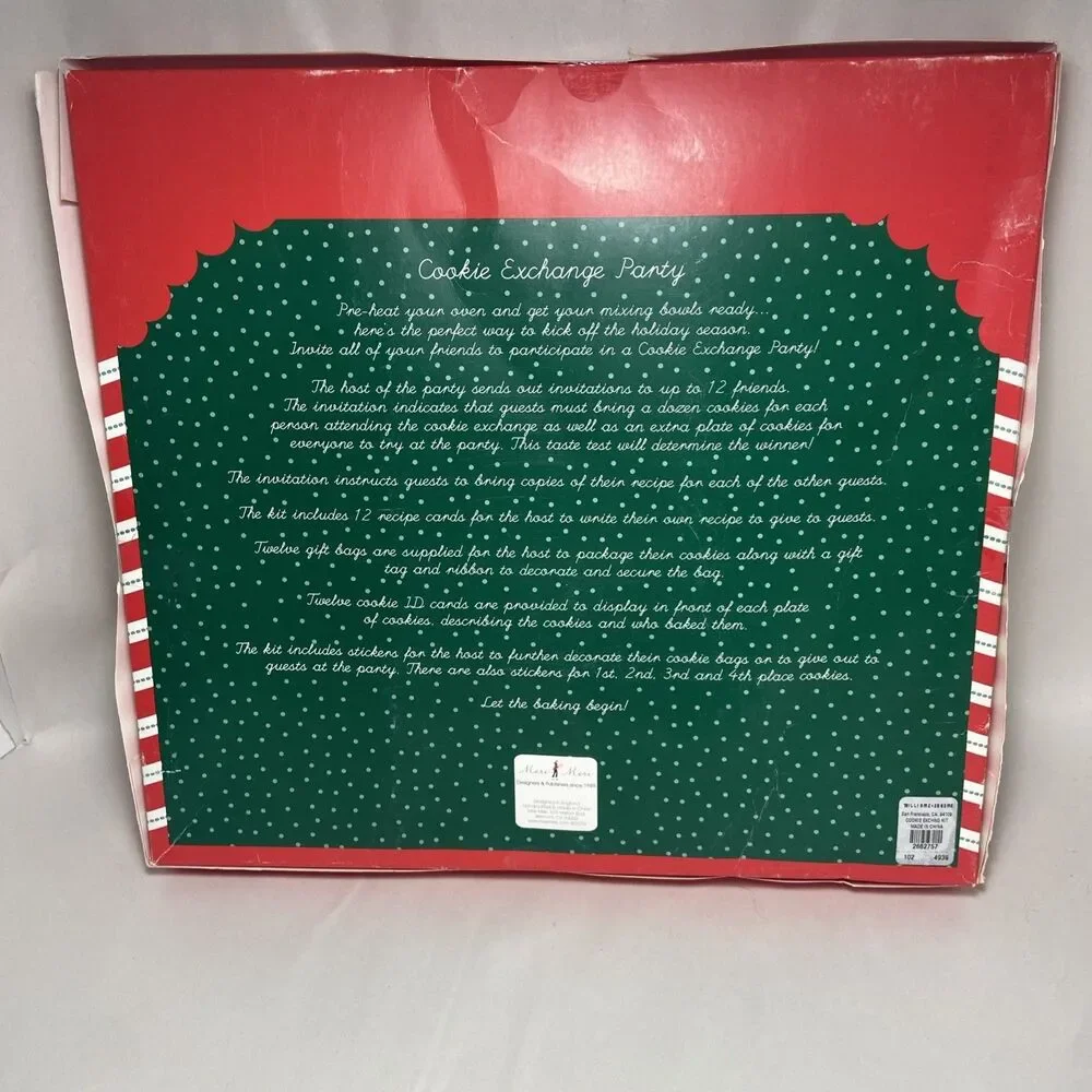 Williams Sonoma Meri Meri Christmas Cookie Exchange Kit for Party of 12 NEW